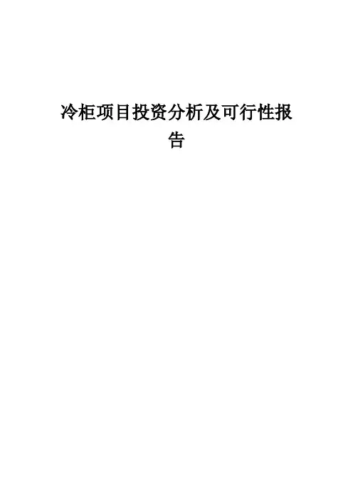 2024年冷柜项目投资分析及可行性报告