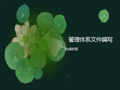 质量体系文件编写