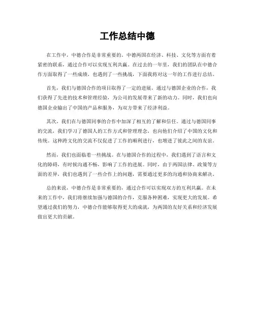 工作总结中德