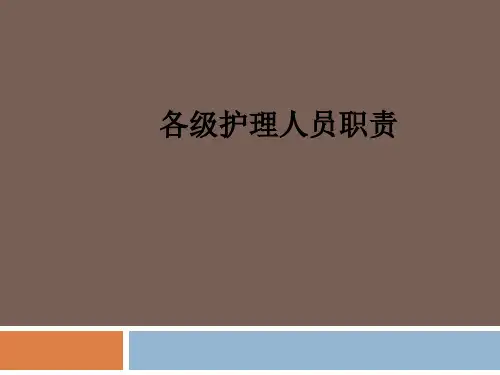 各级护理人员职责ppt课件