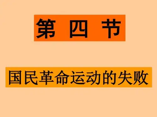国民革命运动的失败 PPT课件