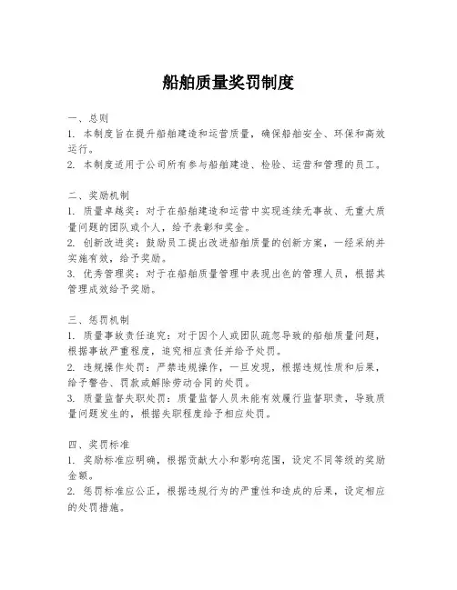 船舶质量奖罚制度