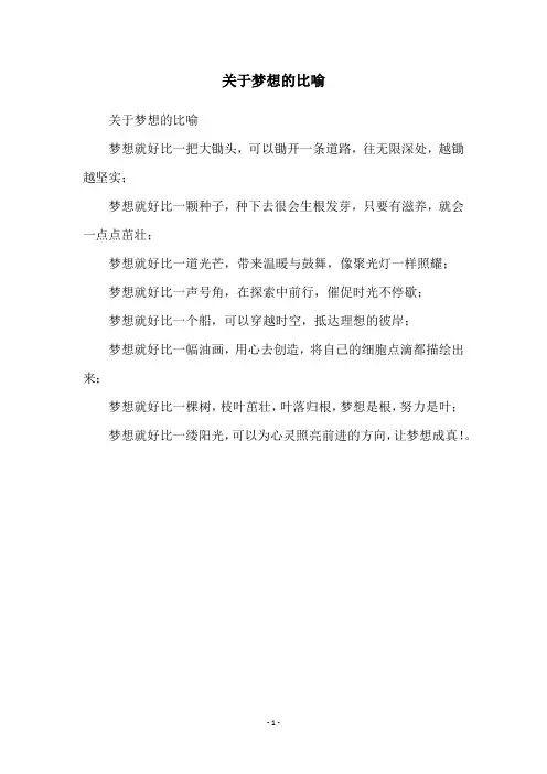 关于梦想的比喻