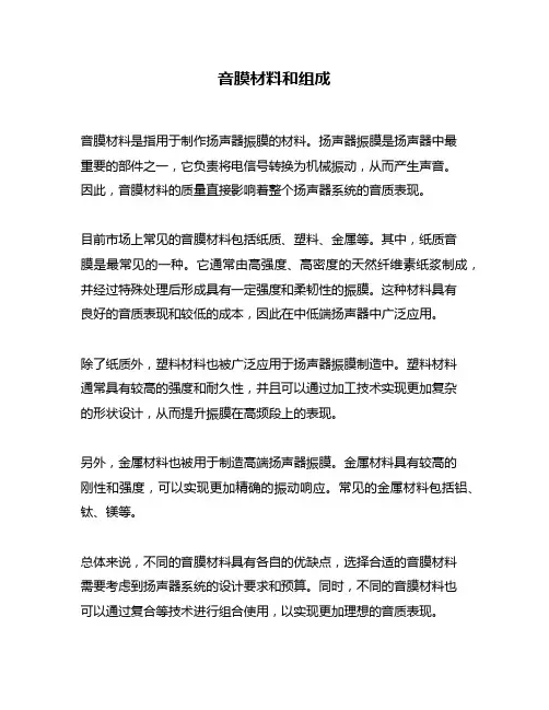 音膜材料和组成