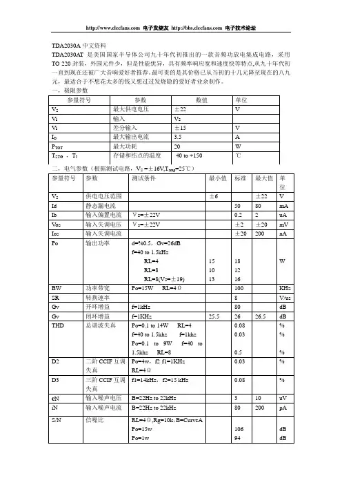 TDA2030A中文资料