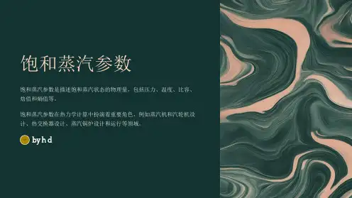 饱和蒸汽参数