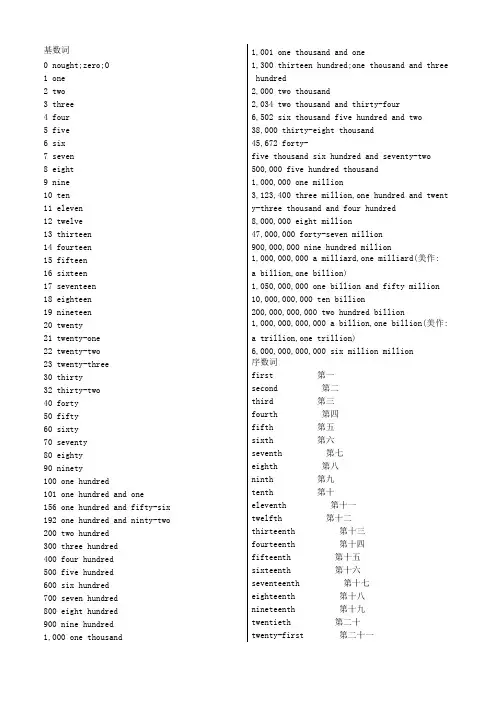 英语中数字的表达(1)