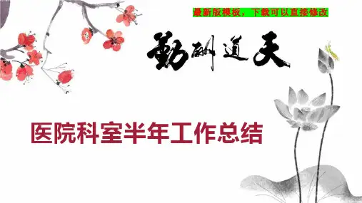 医院科室半年工作总结PPT模板下载