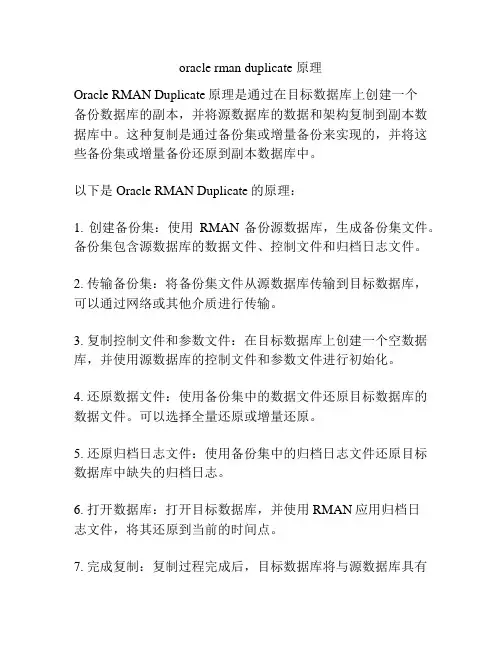 oracle rman duplicate 原理