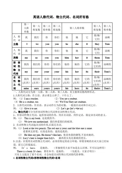 小升初人称代词练习12份
