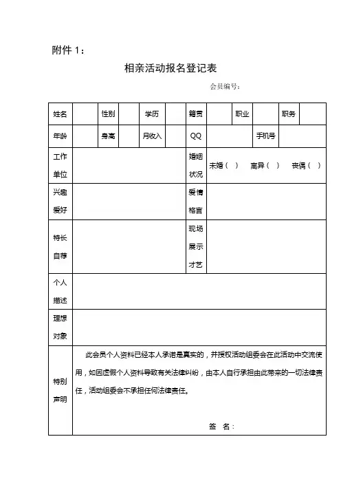 相亲会模板
