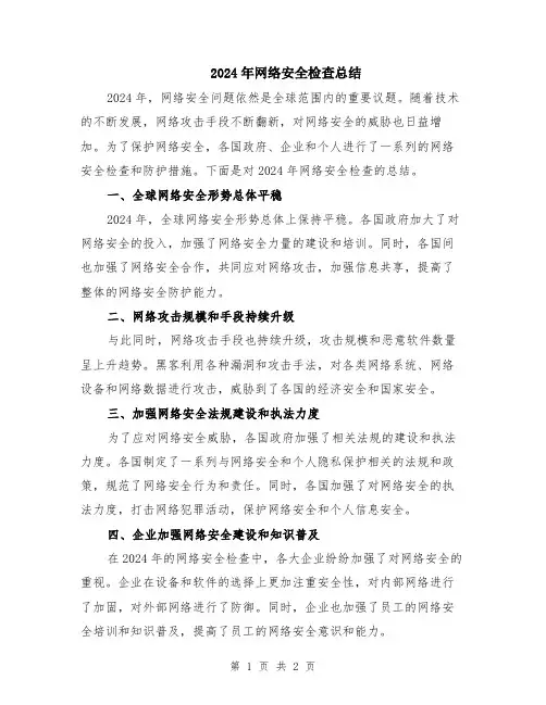 2024年网络安全检查总结