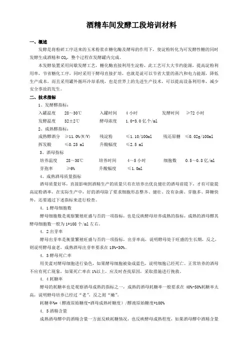 酒精的发酵工段