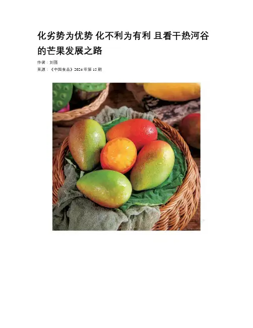 化劣势为优势 化不利为有利 且看干热河谷的芒果发展之路
