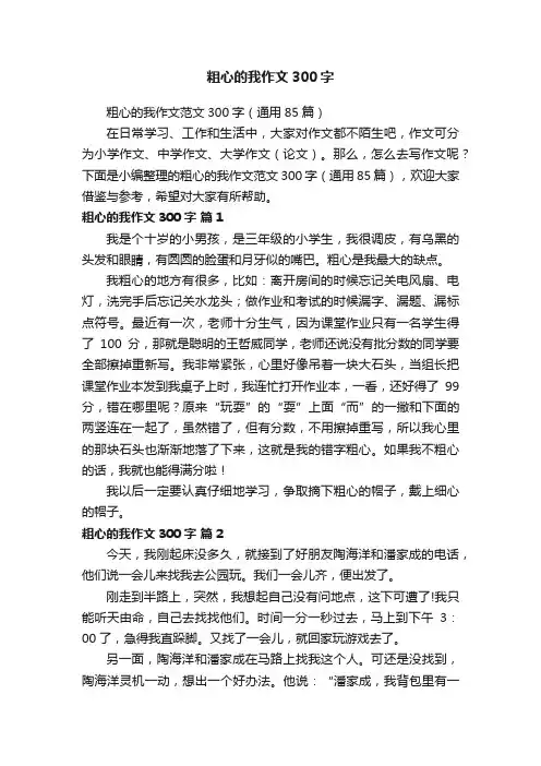 粗心的我作文300字