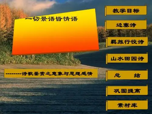 高考复习一切景语皆情语——诗歌鉴赏之意象与思想感情PPT (共31张PPT)