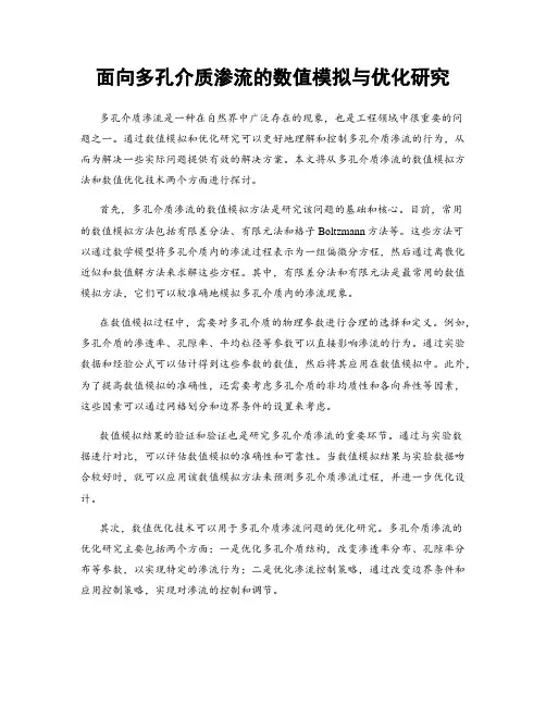 面向多孔介质渗流的数值模拟与优化研究