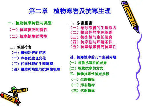 第二章植物寒害及抗寒生理讲义