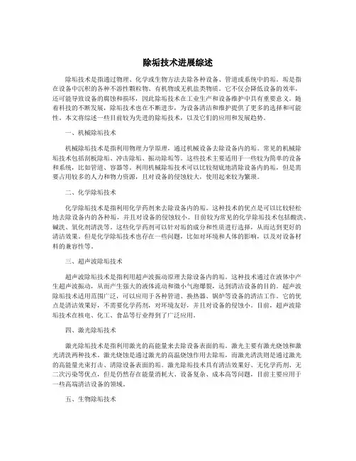 除垢技术进展综述