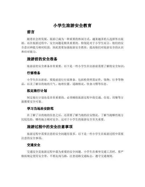小学生旅游安全教育