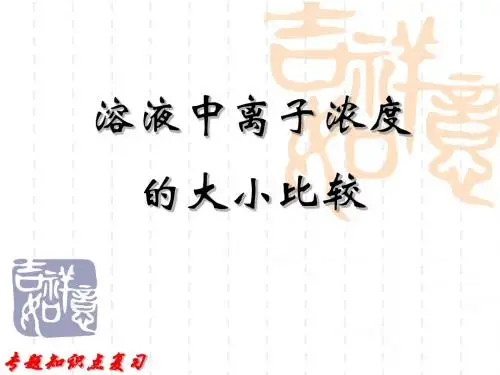 离子浓度大小比较