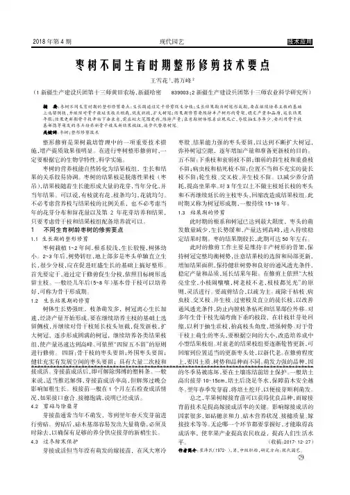 枣树不同生育时期整形修剪技术要点