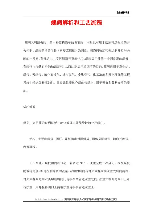 蝶阀解析和工艺流程