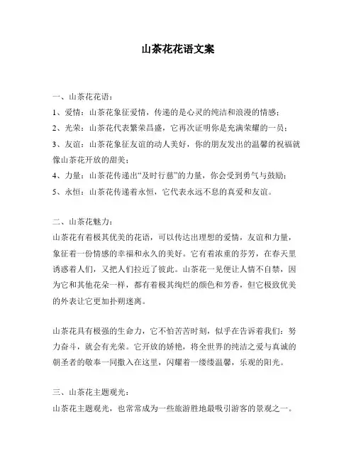 山茶花花语文案