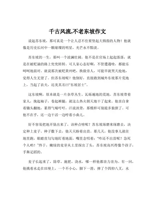 千古风流,不老东坡作文