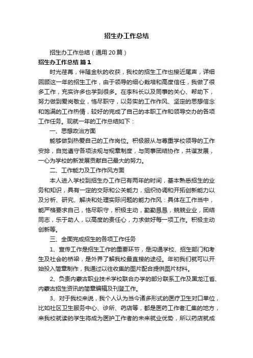招生办工作总结（通用20篇）