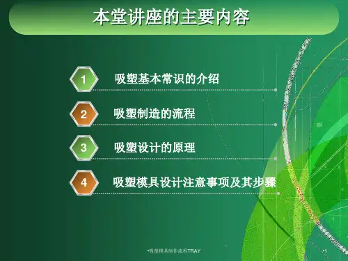 吸塑模具制作流程TRAY课件