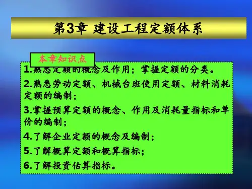 建设工程定额体系PPT课件