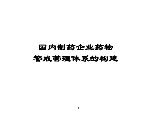 药物警戒在国内的体系构建