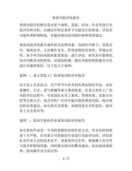 事故风险评估报告