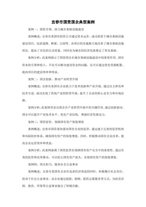 宜春市国资国企典型案例