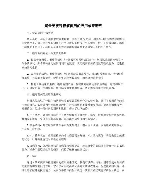紫云英接种根瘤菌剂的应用效果研究