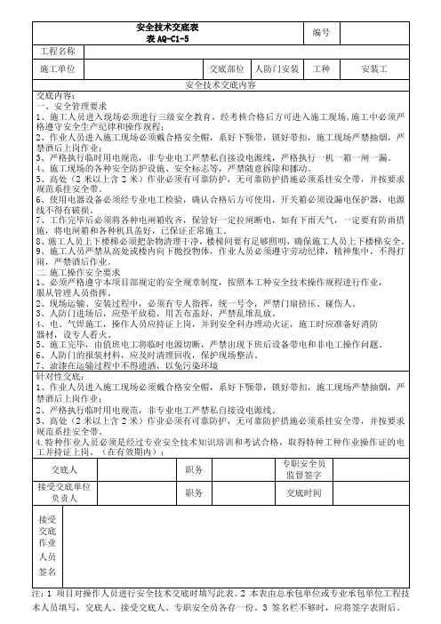 人防门安装
