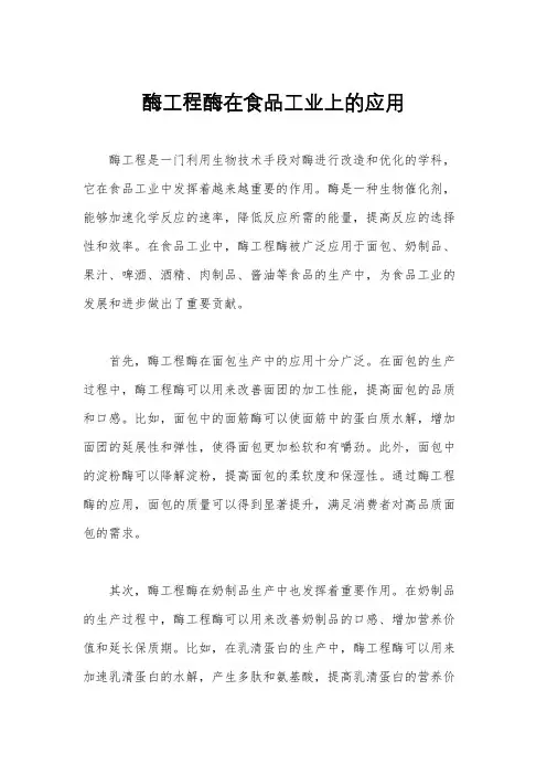 酶工程酶在食品工业上的应用