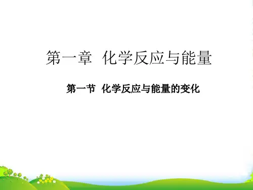 人教版高中化学选修4第一章第一节化学反应与能量的变化 课件(共15张PPT)