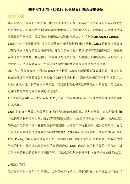 基于左手材料(LHM)的天线设计理念详细介绍