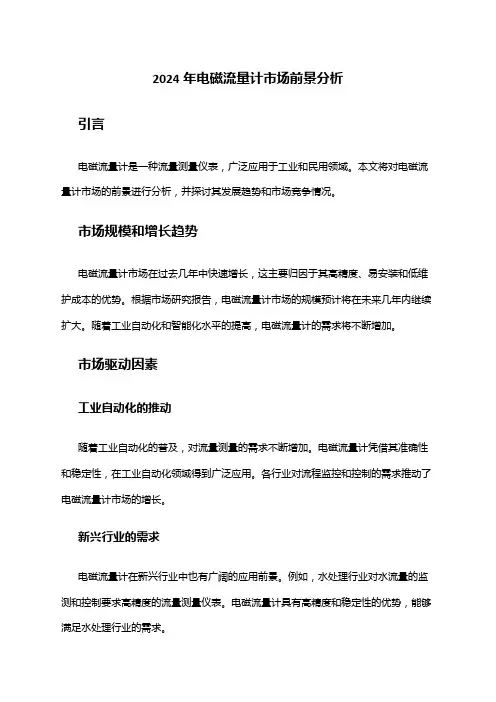 2024年电磁流量计市场前景分析