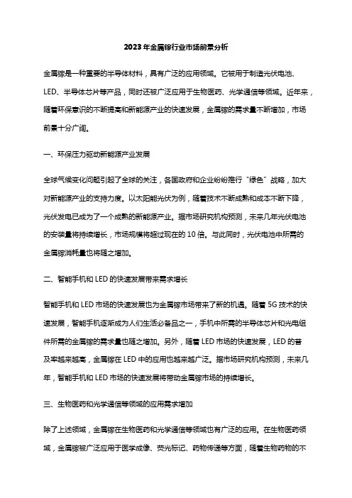 2023年金属镓行业市场前景分析