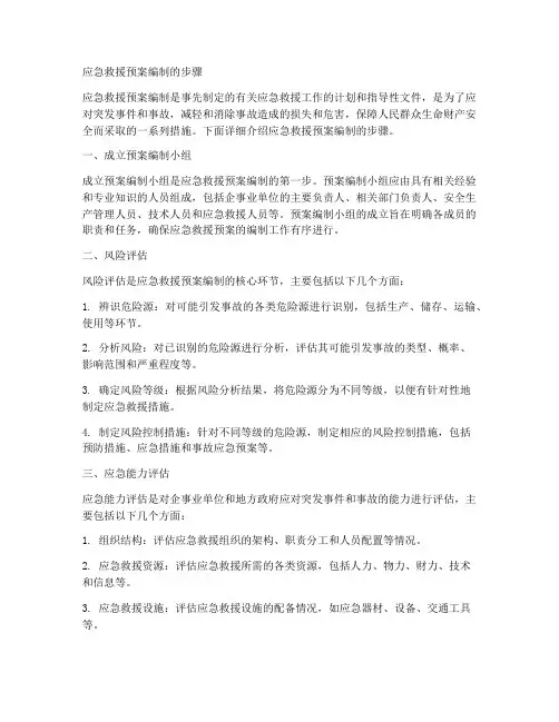 应急救援预案编制的步骤