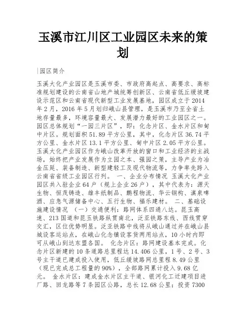 玉溪市江川区工业园区未来的策划