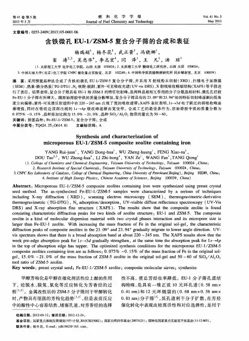 含铁微孔EU-1／ZSM.5复合分子筛的合成和表征