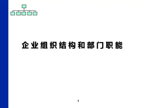 【企业案例】企业组织结构和部门职能