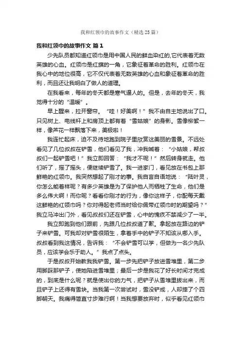我和红领巾的故事作文（精选25篇）
