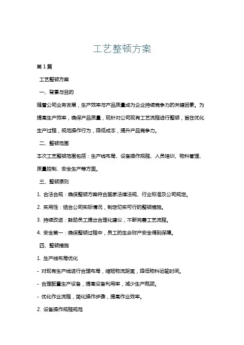 工艺整顿方案