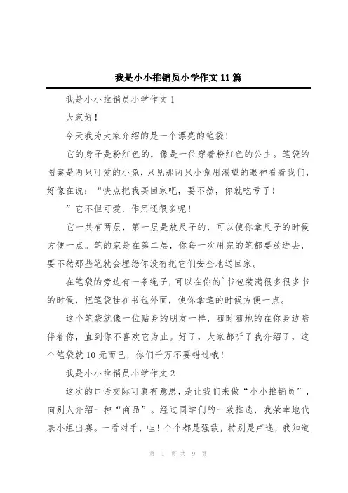 我是小小推销员小学作文11篇