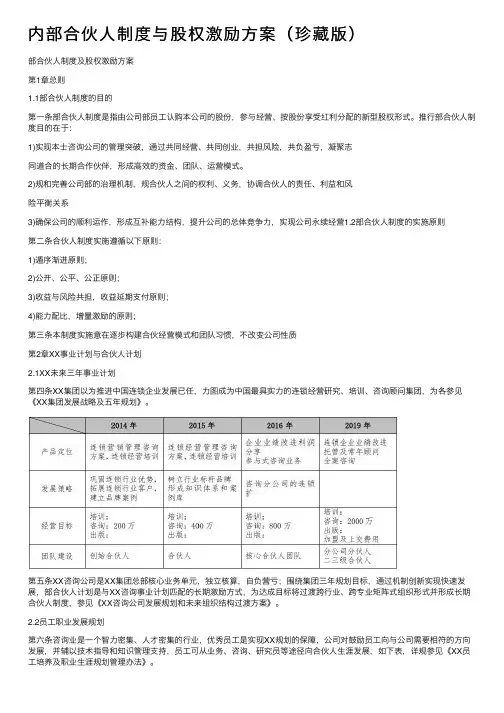 内部合伙人制度与股权激励方案（珍藏版）